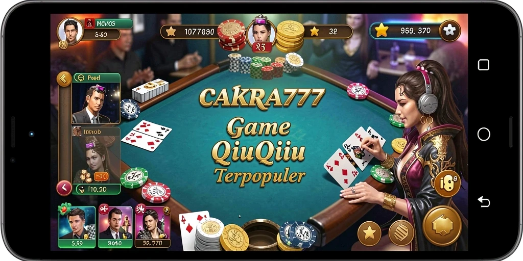 Tampilan gameplay seru dalam CAKRA777, penuh strategi QiuQiu.