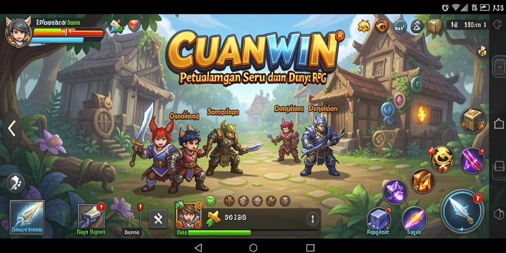 Tampilan keren gameplay CUANWIN yang penuh aksi RPG.