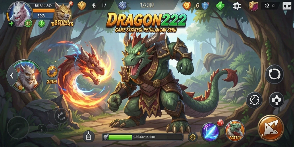Tangkapan layar DRAGON222 menampilkan pertempuran epik antar kerajaan.