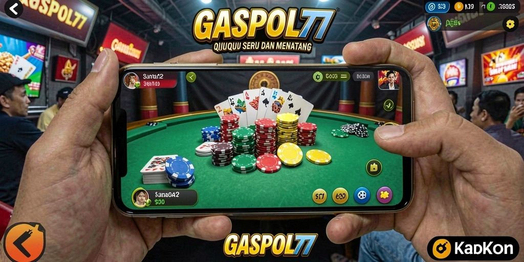 Tampilan gameplay seru dengan kartu di layar