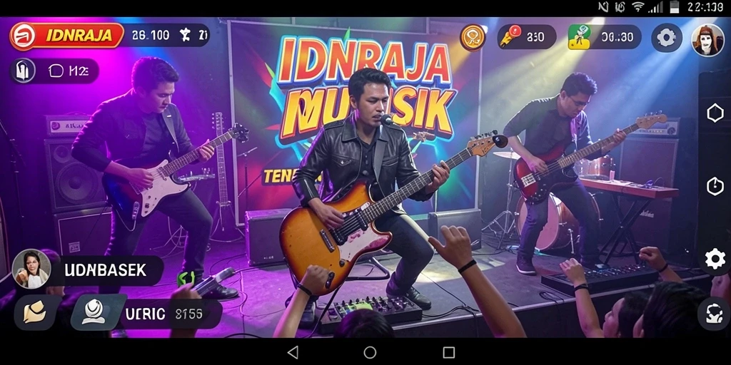 Tampilan screenshot gameplay <strong>IDNRAJA</strong> yang menarik dengan interaksi musik.