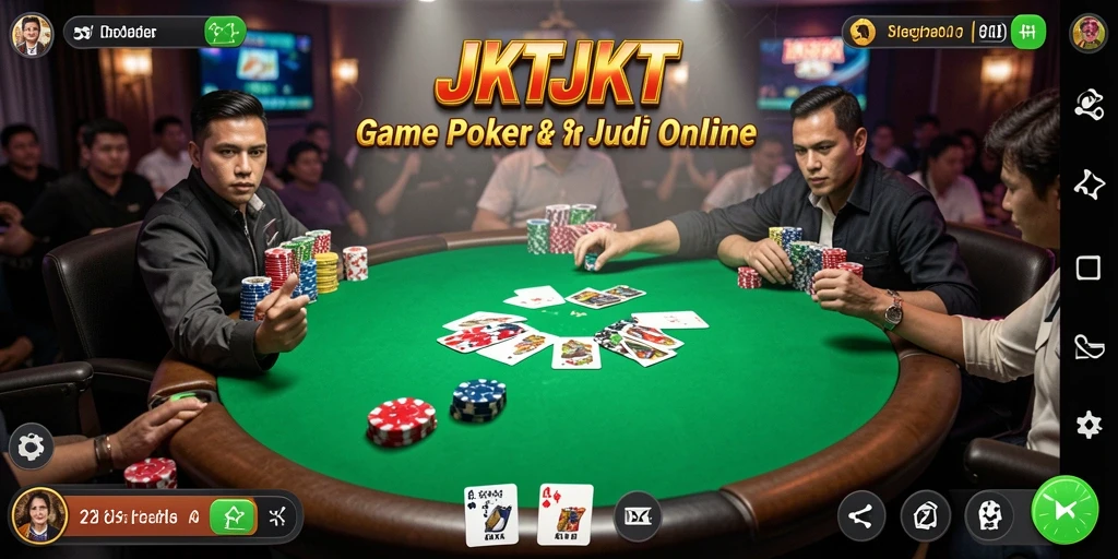 Tampilan gameplay seru dari aplikasi Poker JKTJKT.