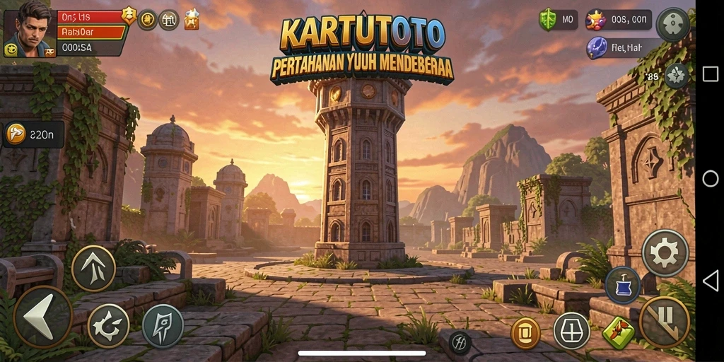 Penggambaran menara dan musuh dalam KARTUTOTO yang seru.