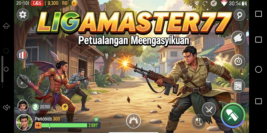 Tampilan gameplay LIGAMASTER77 yang menegangkan dan penuh warna.