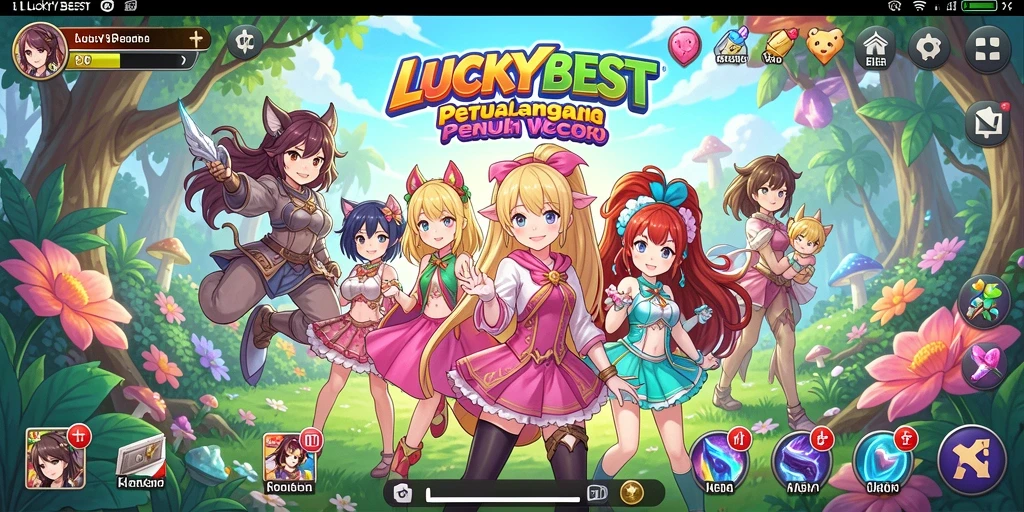 Screenshot gameplay <strong>LUCKYBEST</strong> menampilkan karakter anime yang menawan.