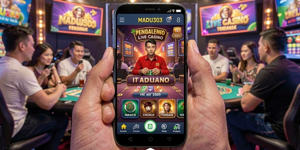 Screenshot menunjukkan tampilan permainan Live Casino yang menarik dan interaktif.