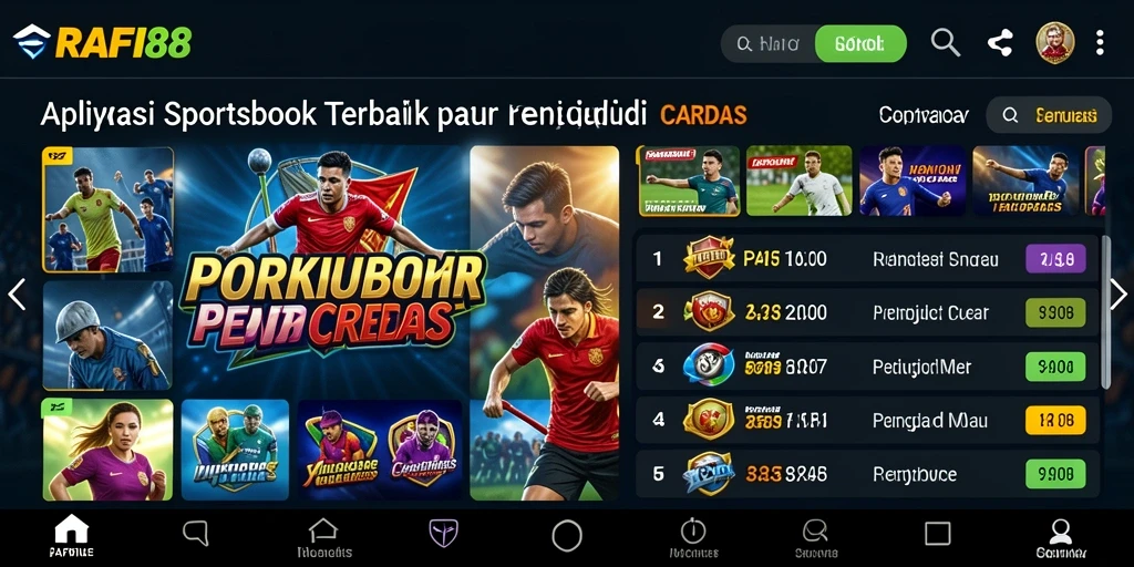Tampilan gameplay menarik dari aplikasi Sportsbook RAFI88.