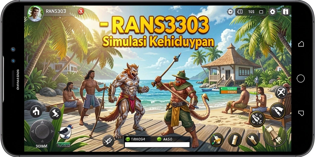 Screenshot RANS303 menampilkan karakter di lingkungan yang interaktif dan menarik.