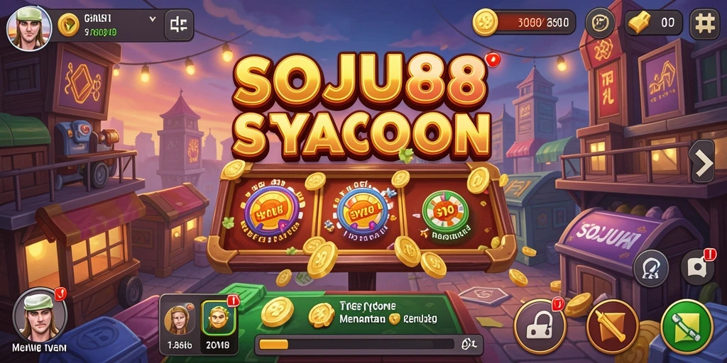 Tampilan gameplay menarik dari SOJU88 yang menampilkan bisnis yang sedang berkembang.