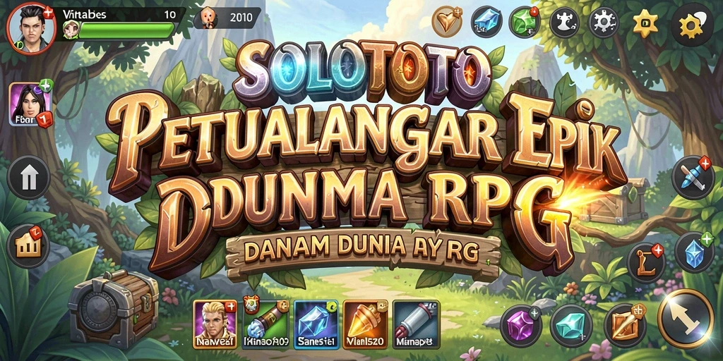 Screenshot gameplay SOLOTOTO menunjukkan karakter dalam pertempuran epik.
