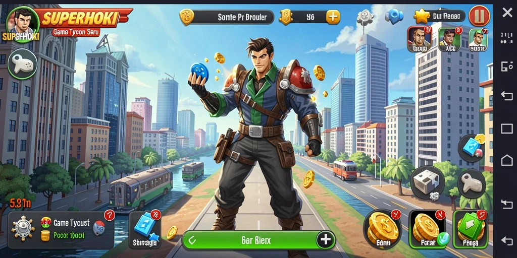 Tangkapan layar dari gameplay SUPERHOKI dengan tantangan menarik.