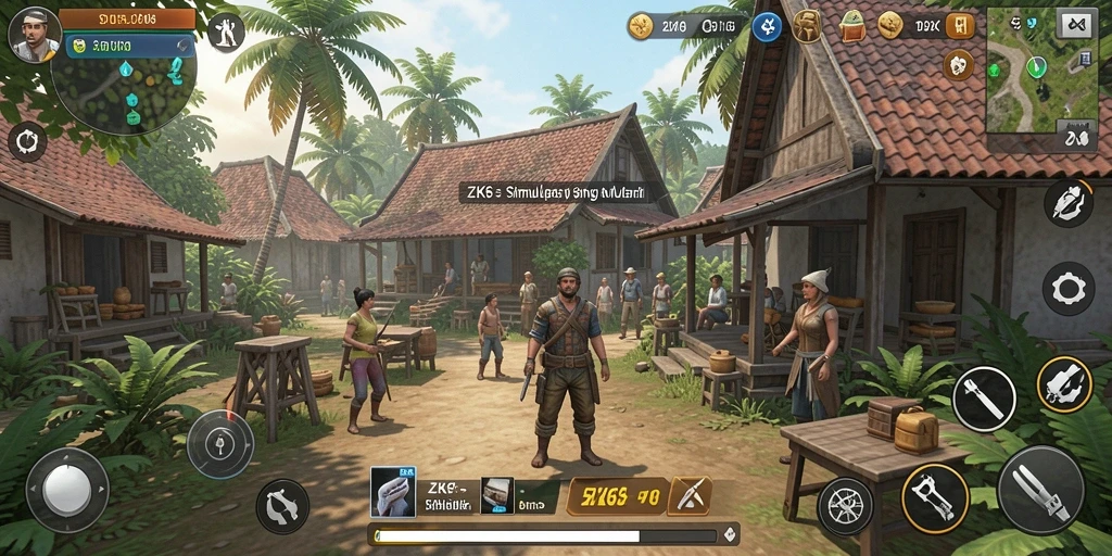 Screenshot gameplay ZK6 menampilkan interaksi karakter dalam simulasi kehidupan.